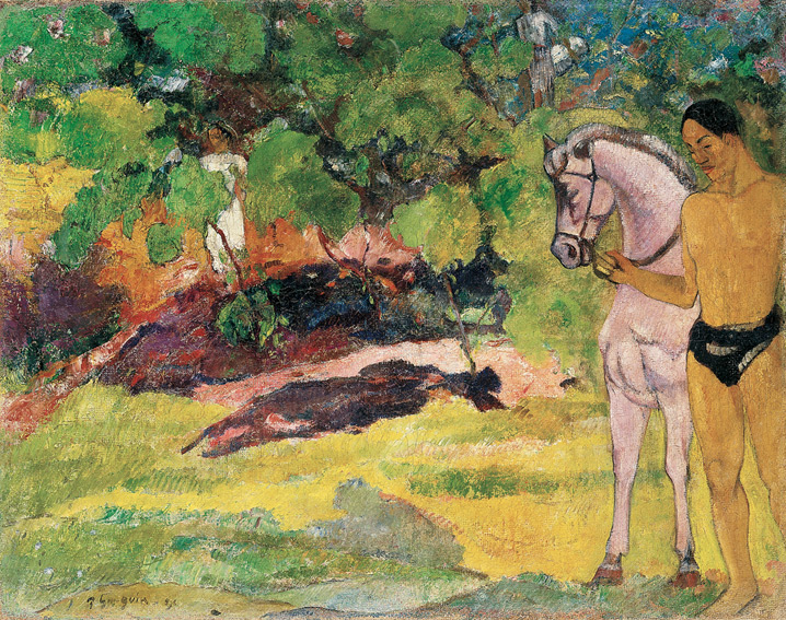 En el huerto de vainilla: hombre y caballo | Paul Gaugin | Guggenheim Bilbao Museoa