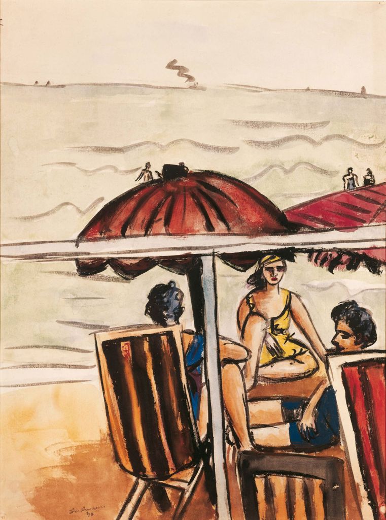 Mujeres en la playa bajo las sombrillas | Max Beckmann | Guggenheim Bilbao Museoa