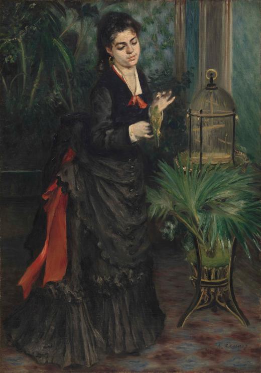 Woman with Parakeet