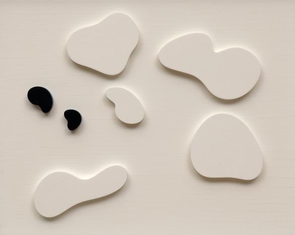 jean arp constellation with five white form and two black
